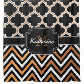 Chevron & Quatrefoil Douchegordijn (Voorkant)