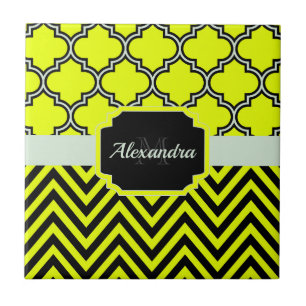 Chevron & Quatrefoil Tegeltje