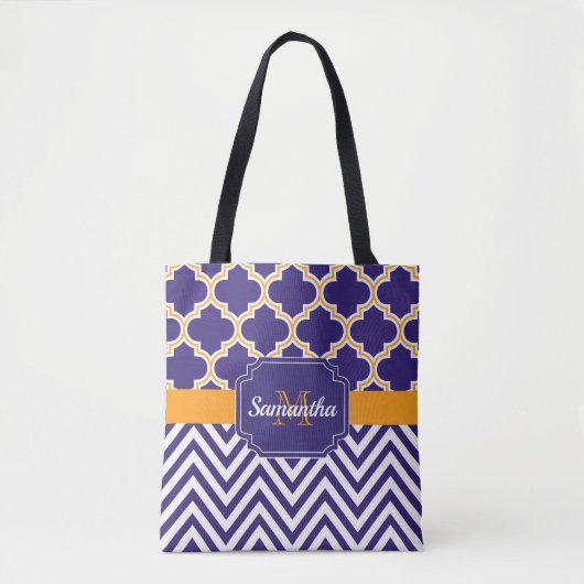 Chevron & Quatrefoil Tote Bag (Voorkant)