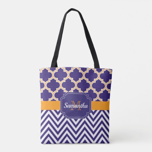 Chevron & Quatrefoil Tote Bag (Achterkant)