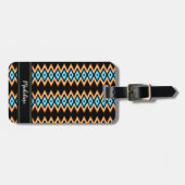 Chevron Radical Vibrant Summer & Custom Name Bagagelabel (Voorkant horizontaal)