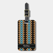 Chevron Radical Vibrant Summer & Custom Name Bagagelabel (Voorkant verticaal)