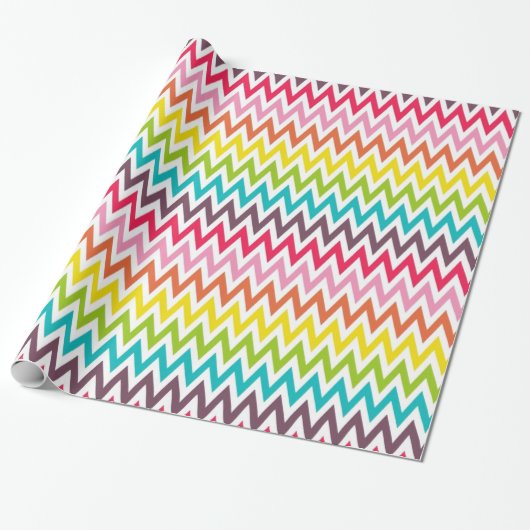 Chevron Rainbow Cadeaupapier (Uitgerold)