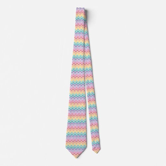 Chevron Rainbow Pattern Stropdas (Voorkant)