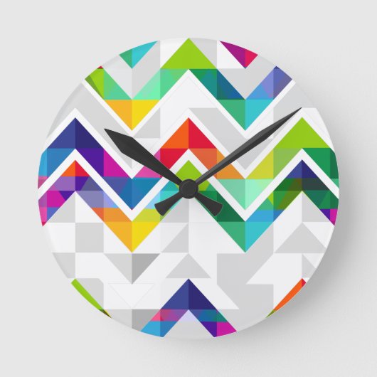Chevron Rainbow Ronde Klok (Voorkant)