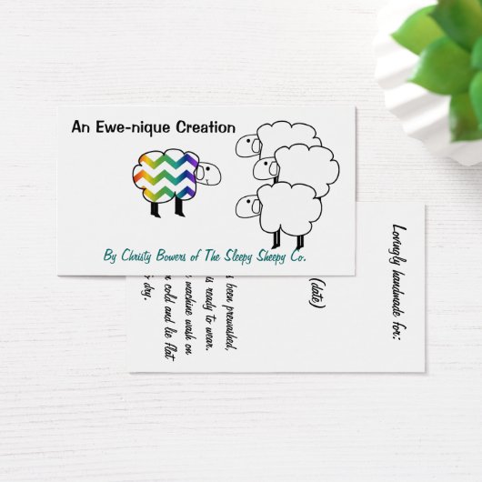 Chevron Rainbow Sheep Hang Label en Visitekaartje (Bureau)