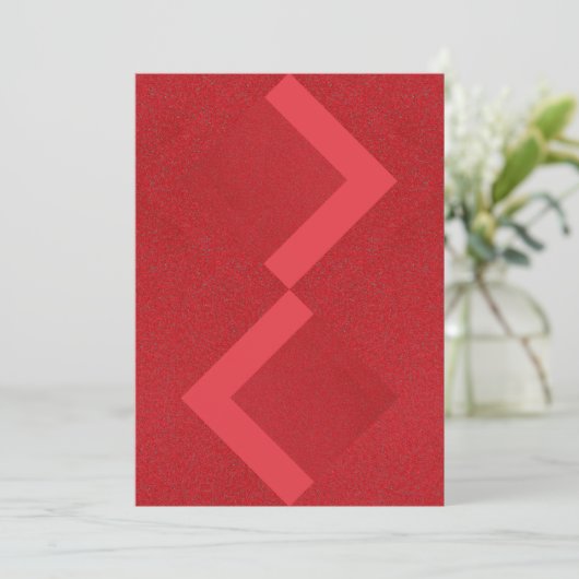 Chevron Red Bold Invitation – Save The Date (Staand voorkant)