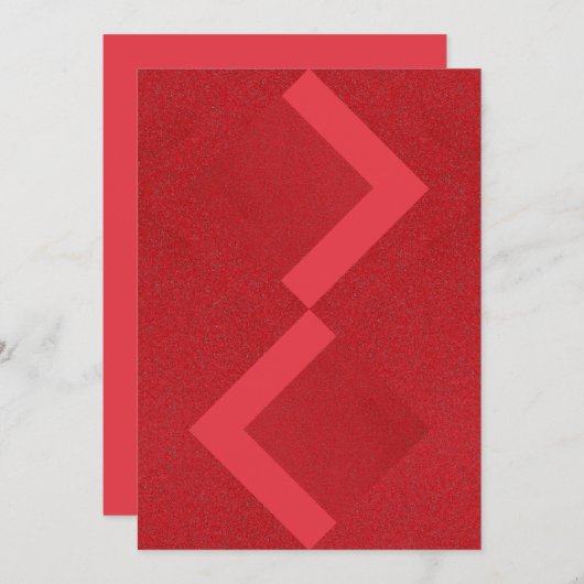 Chevron Red Bold Invitation – Save The Date (Voorkant / Achterkant)