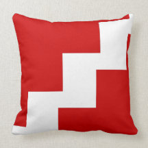 Chevron Red en White Toss Pillow