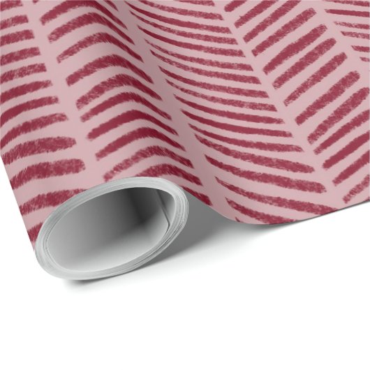 Chevron Red Pattern Christmas Cadeaupapier (Rol Hoek)