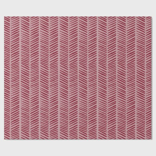 Chevron Red Pattern Christmas Cadeaupapier (Vlak)