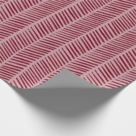 Chevron Red Pattern Christmas Cadeaupapier (Hoek)