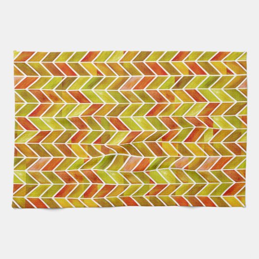 Chevron Red Sage Kitchen Towel Theedoek (Horizontaal)