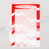 Chevron Red & White-artikelen voor handschrift (Voorkant / Achterkant)