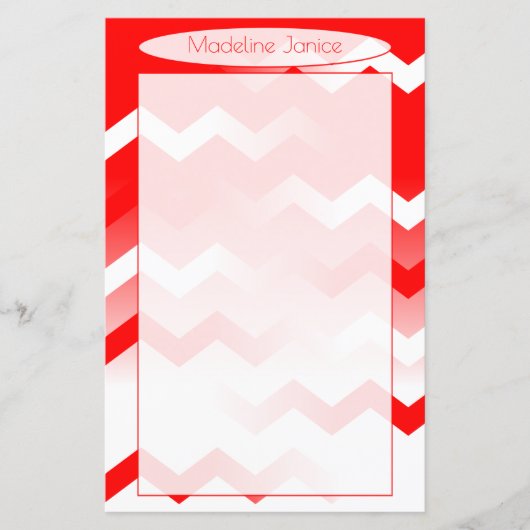 Chevron Red & White-artikelen voor handschrift (Voorkant)