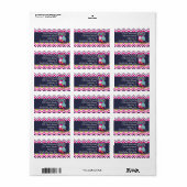 Chevron Retro Groovy Owl Etiket (Full Sheet)