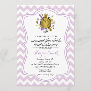 Chevron rond de Klok Bridal Shower Kaart