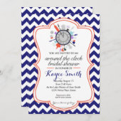 Chevron rond de Klok Bridal Shower Kaart (Voorkant / Achterkant)