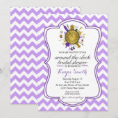 Chevron rond de klok Bruids Douche Uitnodiging (Voorkant / Achterkant)