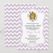 Chevron rond de klok Bruids Douche Uitnodiging (Voorkant / Achterkant)