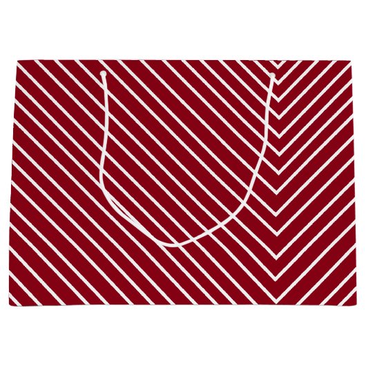Chevron rood en wit groot cadeauzakje (Voorkant)