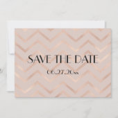 Chevron Roos Gold Wedding Save the Date Kaart (Voorkant)