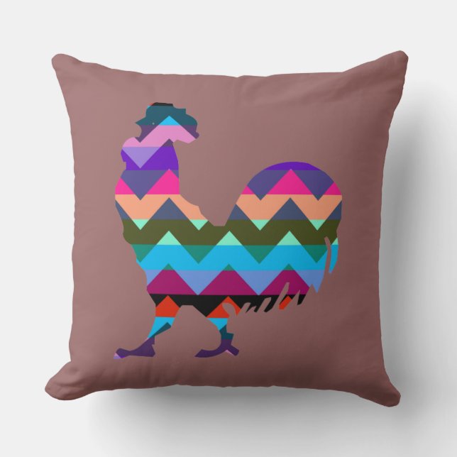 Chevron Rooster Pattern Kussen (Voorkant)