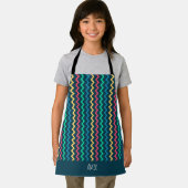 Chevron Roze Blauw Minimaal Patroon Schort (Insitu)