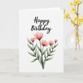 Chevron Roze Bloesem Kaart (Gele Bloem)