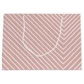 Chevron roze en wit groot cadeauzakje (Voorkant)