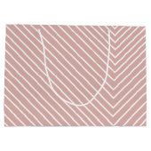 Chevron roze en wit groot cadeauzakje (Achterkant)