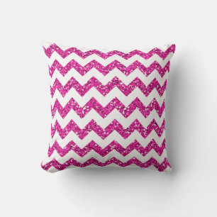 Chevron Roze Glitter Stripe Zig Gooi Couch Kussen