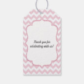 Chevron roze olifant Baby shower dank u Cadeaulabel (Achterkant)