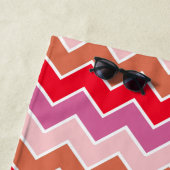 Chevron Roze Print Patroon Canvas tas Strandlaken (In situ)