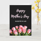 Chevron Roze Roos Bloemkaart Kaart (Gele Bloem)