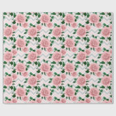 Chevron Roze Rozen Cadeaupapier (Vlak)
