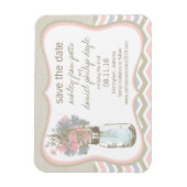 Chevron Rustic Chic Mason Jar Save the Date Magneet (Verticaal)