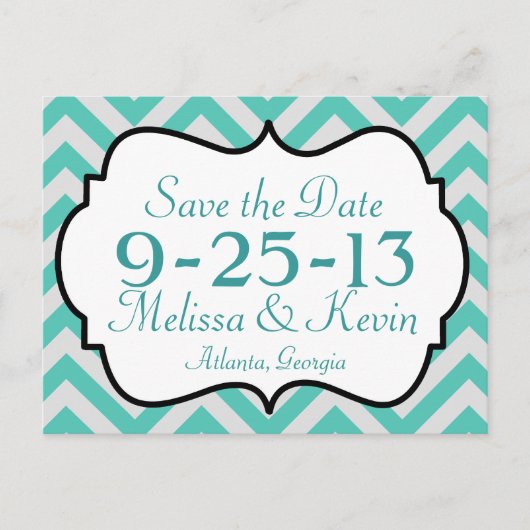 Chevron Save the Date Briefkaart (Voorkant)