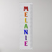 Chevron Seven Letter Name Growth Chart Poster (Voorkant)