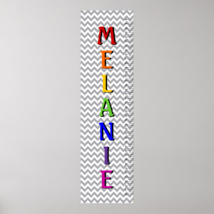Chevron Seven Letter Name Growth Chart Poster