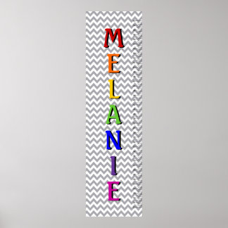 Chevron Seven Letter Name Growth Chart Poster