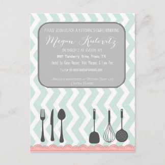 Chevron Shabby Chic uitnodiging Briefkaart
