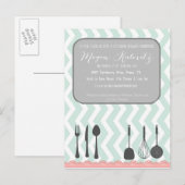 Chevron Shabby Chic uitnodiging Briefkaart (Voorkant / Achterkant)
