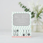 Chevron Shabby Chic uitnodiging Briefkaart (Staand voorkant)