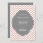 CHEVRON SHOWER | BABY SHOWER INVITATIONS KAART (Voorkant / Achterkant)