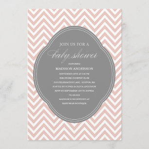 CHEVRON SHOWER   BABY SHOWER INVITATIONS KAART
