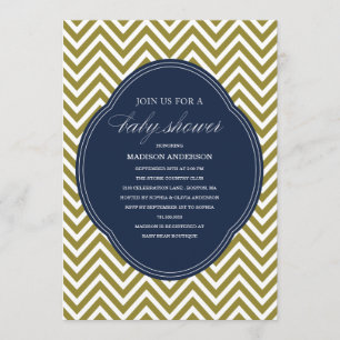 CHEVRON SHOWER BABY SHOWER INVITATIONS KAART