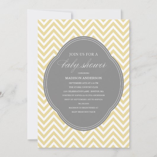 CHEVRON SHOWER | BABY SHOWER INVITATIONS KAART (Voorkant)