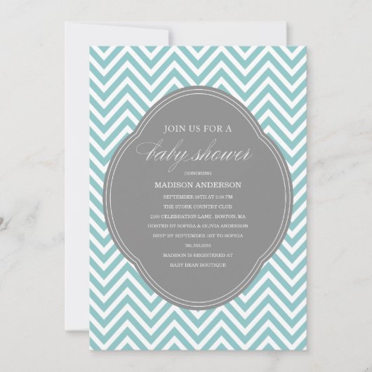 CHEVRON SHOWER | BABY SHOWER INVITATIONS KAART (Voorkant)