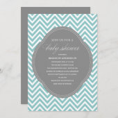 CHEVRON SHOWER | BABY SHOWER INVITATIONS KAART (Voorkant / Achterkant)